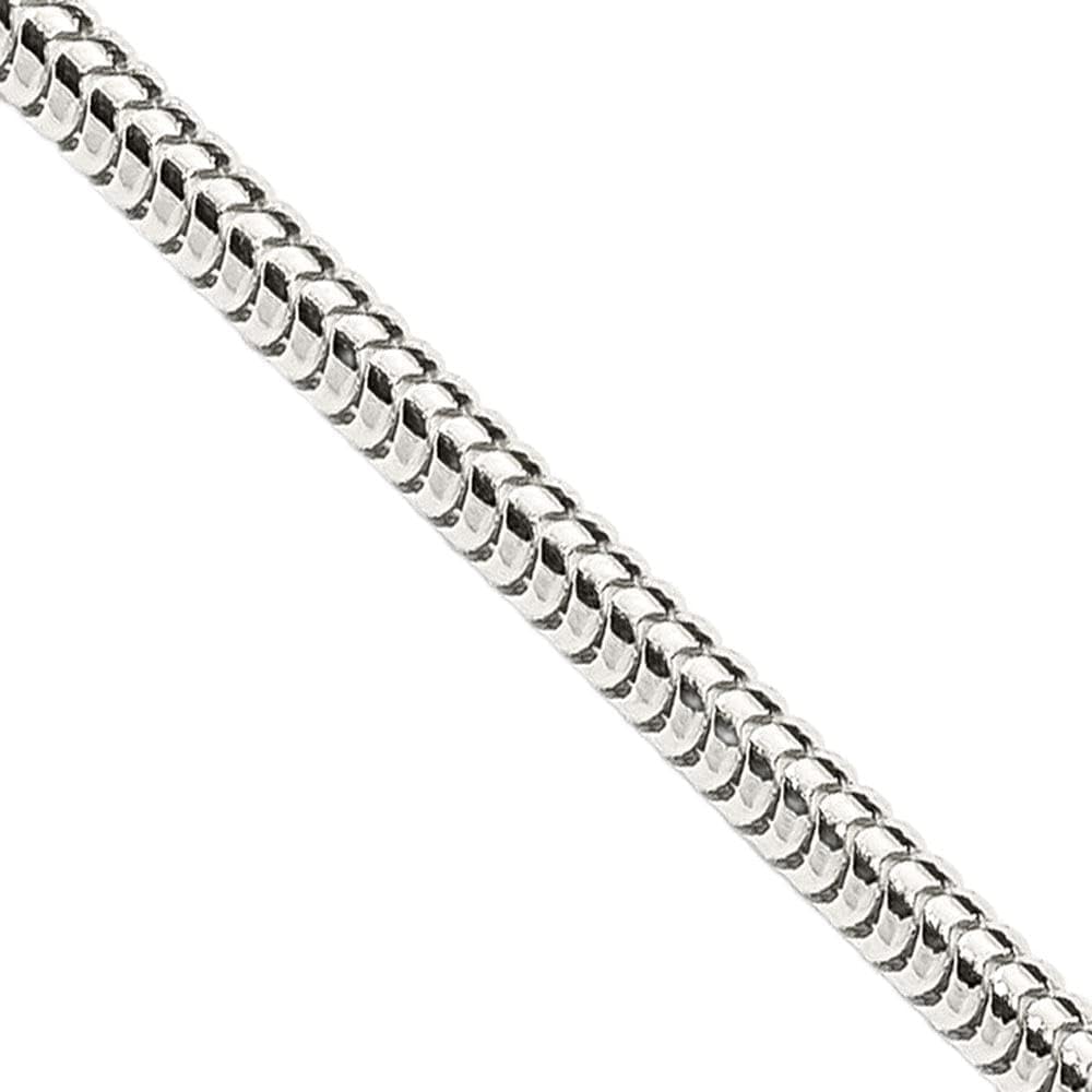 The Black Bow 2mm Sterling Silver Solid Classic Round Snake Chain Necklace