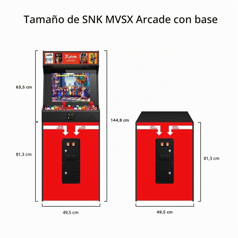Unico MVSX Arcade con Base Combinación, 50 Juegos Retro con Licencia Oficial de SNK precargados, Admite Dos Jugadores para Jugar Juegos simultáneamente