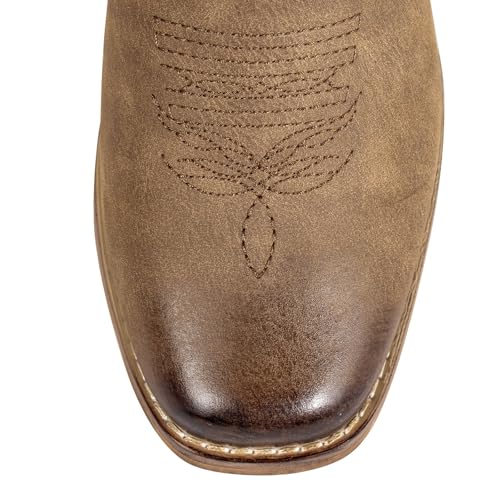 J's.o.l.e Square Toe Cowboy Boots for Women Wide Calf Pull On Fashion Embroidered Western Cowgirl Boots4