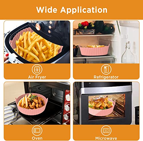 image for OUTXE 2-Pack 8.5inch Air Fryer Silicone Liner Silicone Air Fryer Baske