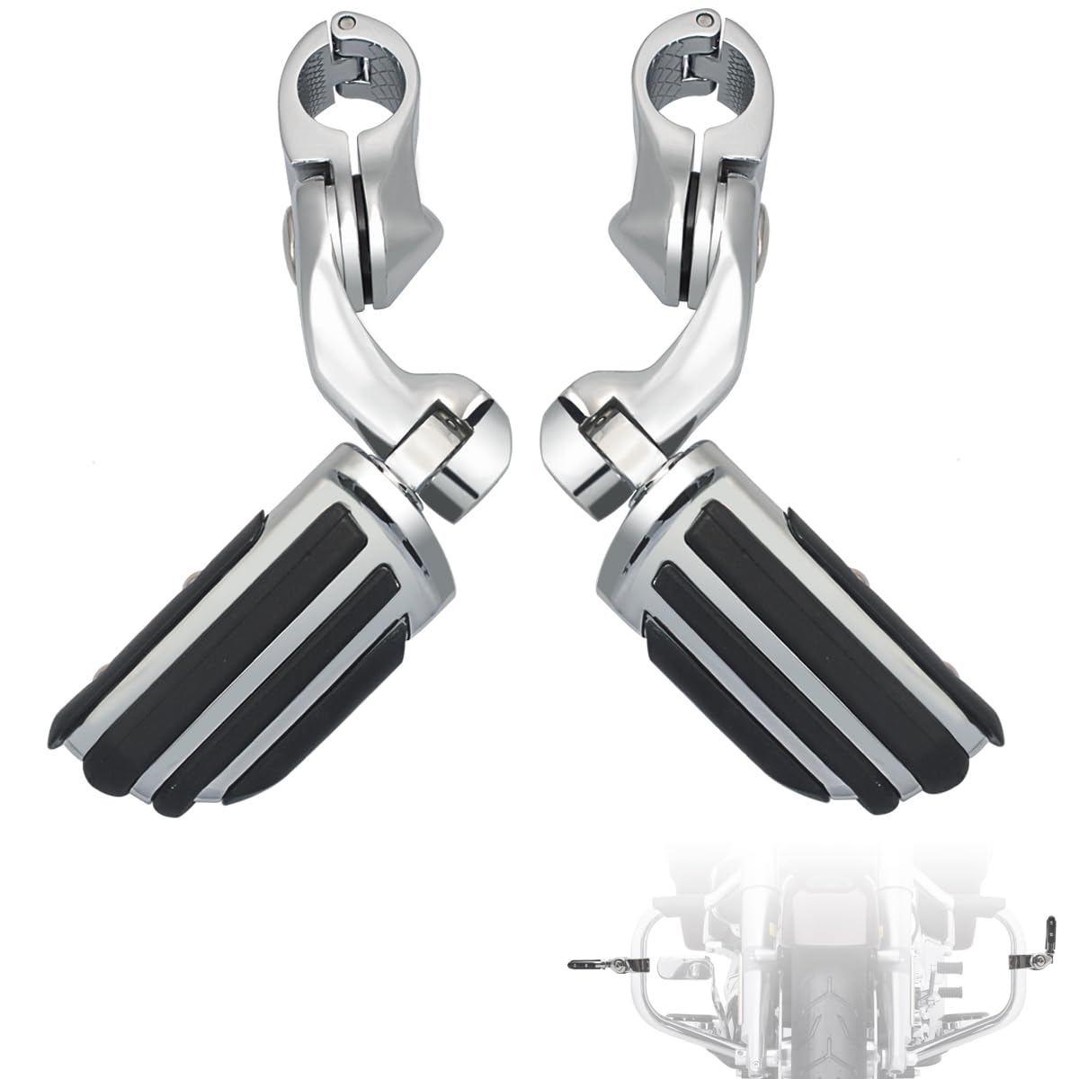 Photo 1 of 1.25" Highway Footpegs,Short Angled Adjustable Highway Pegs w/Mounts for Harley Touring FL Street Glide Electra Glide Road King Softail FX CVO Dyna Trike VRSC Sportster w/1-1/4" Engine Guard