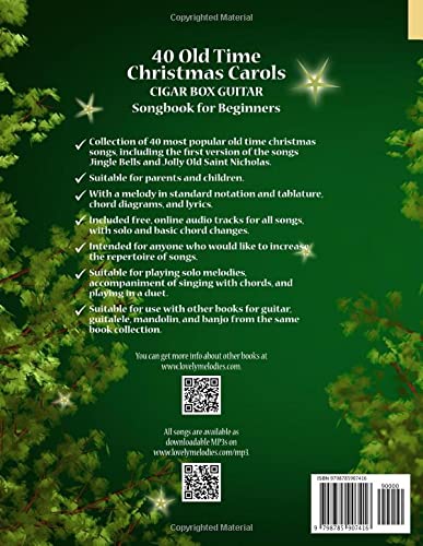 40 Old Time Christmas Carols - GDG Cigar Box Guitar Songbook for Beginners with Tabs and Chords