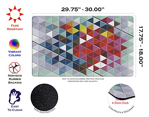 Toland Home Garden 800304 Prism Party Geometric Door Mat 18X30 Inch Triangle Outdoor Doormat For Entryway Indoor Entrance #TOP1