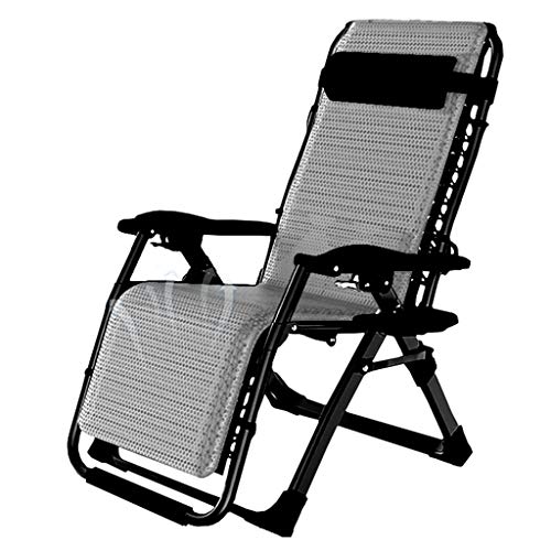 Chaise inclinable Zero Gravity gris avec repose-gobelet pour jardin - 2