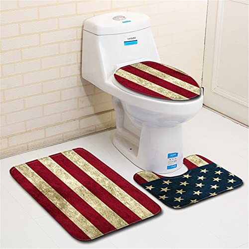 AllMonyba Modischer Druck 3-teiliges Badezimmerteppich-Set Badematte Teppich U-förmige Konturmatte Toilettensitz… – Bild 3