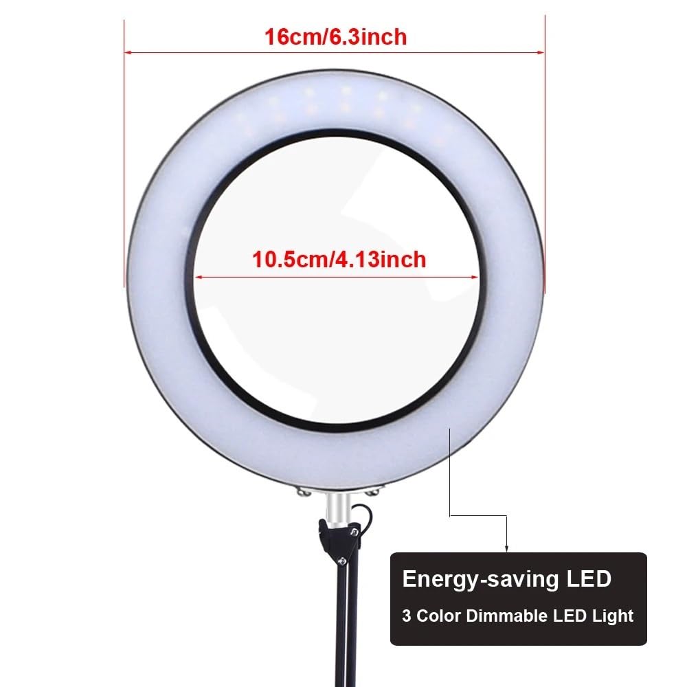 Accessori per microscopio da laboratorio Morsetto da scrivania Illuminazione Lente d'ingrandimento for saldatura con luce a LED Strumento di lettura for saldatura di terza mano Lampada da tavolo Lente