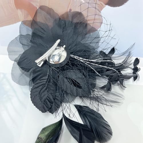 Image of Large Peony Flower Brooch for Women Delicate Elegant Oversize Lady Flower Fascinator Hatpin for Prom Wedding Cocktail Party Banquet Dress Suit Clothes Corsage Accessories Dancing Jewelry Gift