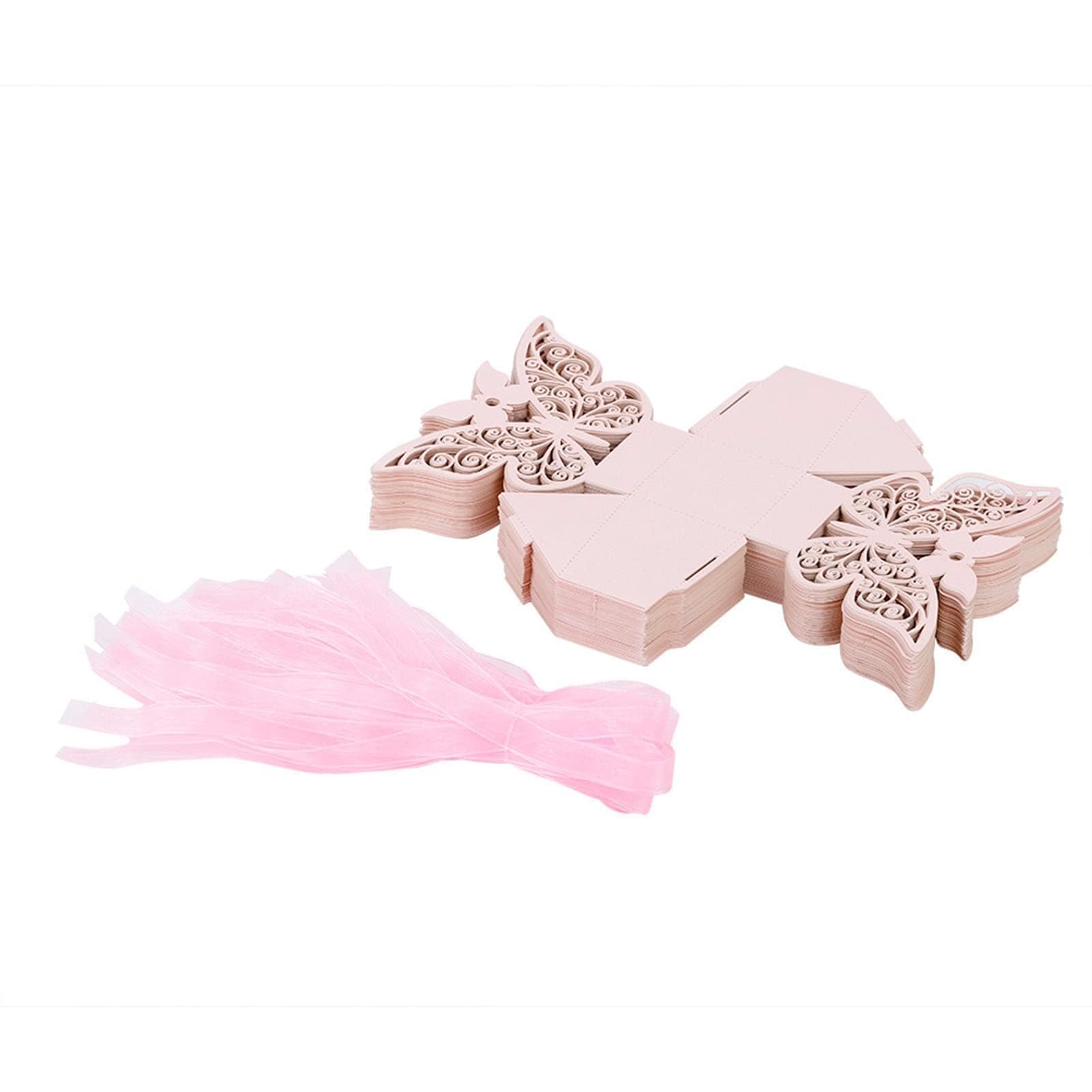 Mimdixy 100 Pezzi Scatole Regalo Bomboniere Per Feste Di Nozze,delicate Scatole Per Caramelle A Forma Di Farfalla, Bomboniere Bomboniere Decorazioni Nuziali Per Feste Di Compleanno Forniture(rosa)