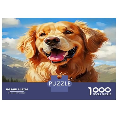 Rompecabezas de perros 1000 piezas: portrait de Golden Retriever para un desafiante juego familiar
