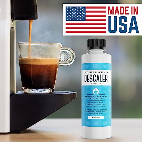 Image of IMPRESA Coffee Machine Descaler - Machine-Safe Formula & Descaling Solution - Universal Descaler for Coffee Maker Compatible with Keurig, Nespresso, Breville & More - 3 Pack, 6 Uses, Made in USA