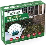 Tupkee Christmas Light Net – 150 LED Blue Mesh Lights - 4 ft x 6 ft – Outdoor / Indoor – Net...