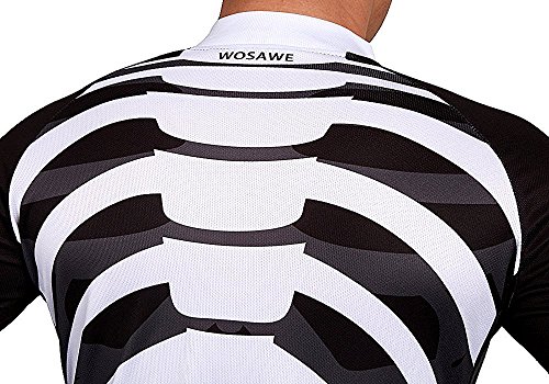 Wosawe Mens Breathable Cycling Jersey 4D Padded Breathable Quick Dry (Jersey_Skeleton (Long Sleeve), L) #TOP4