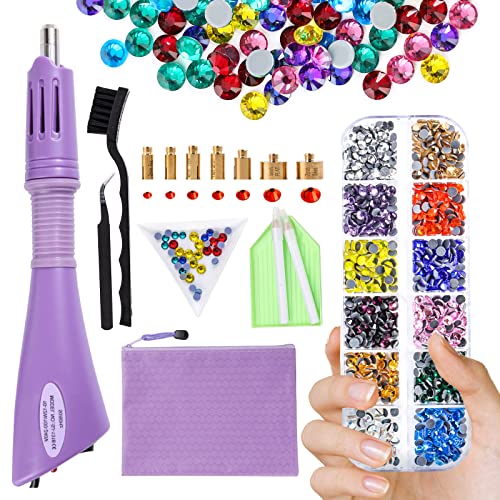 VARWNEO Hotfix Applicator, Hotfix Rhinestones Setter, Hot Fixed Bedazzler Kit,SS16, 2400Pcs Rhinestones, with 7 Sizes Tips, Tweezers, Tray, Gems Picker Tool, Brush, Bag(21-25) VARWNEO Hotfix Applicator, Hotfix Rhinestones Setter, Hot Fixed Bedazzler Kit,SS16, 2400Pcs Rhinestones, with 7 Sizes Tips, Tweezers, Tray, Gems Picker Tool, Brush, Bag(21-25)