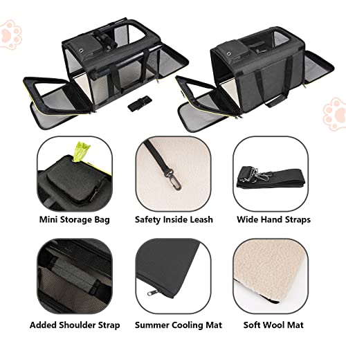 Image of GAPZER Cat Carrier for Large Cats 20 lbs+ Soft Pet Kennel Bag for Small Dog