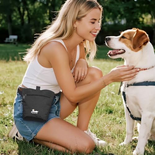 TAIHOYIN Hunde Reisetasche Flugzeug Haustier Reiseset für Hundezubehör mit 2 Futtertasche + 2 Zusammenklappbare Schüsseln + Fütterungsmatte+Hundeleckerli Tasche Hundetragetasche für Unterwegs, Schwarz