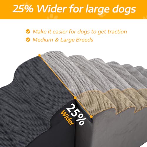 30" H Dog Stairs for Small and Medium Dogs 6-Step Ramps for High Beds and Couch Non-Slip Extra Wide Pet Stairs for Old Dogs and Puppy and Cat - Stable & Durable with Machine Washable Cover Indoor by Casusv - Used condition - Image 4