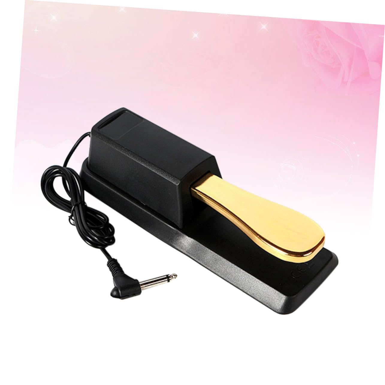 Pedal de Sostenido de Piano para Teclado Electrónico, ABS y Metal Dorado | Compatible Piano Eléctrico y Teclado, Accesorio de Pie para Sostenido, Sonido Suave y Respuesta Estable