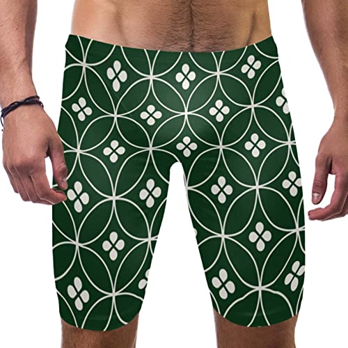 Jammers de natación para hombres bañador ajustado geométrico verde 3XL