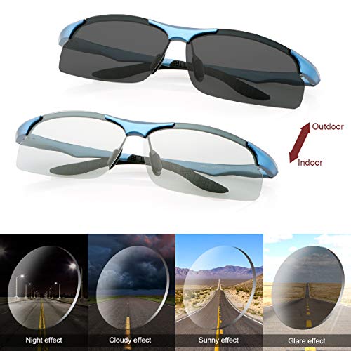 Ljimi Photochromic Sports Sunglasses With Polarized Lens For Men And Women Outdoor Driving Cycling Fishing 100% Uv400 Protection Eyewear Anti Glare Eyeglasses Reduce Eye Fatigue Safety Glasses Shades #TOP2