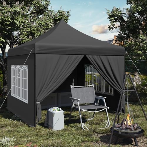 WOLTU Pavillon Das Spitzdach, Faltpavillon mit 4 Seitenwänden,...