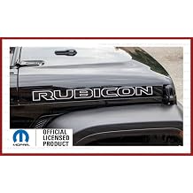 Rubicon Hood Graphic Decals Stickers fits Jeep Wrangler & Gladiator JL/JT Rubicon 2018-2026 Black w/White Outline Set of 2 FJ4B2