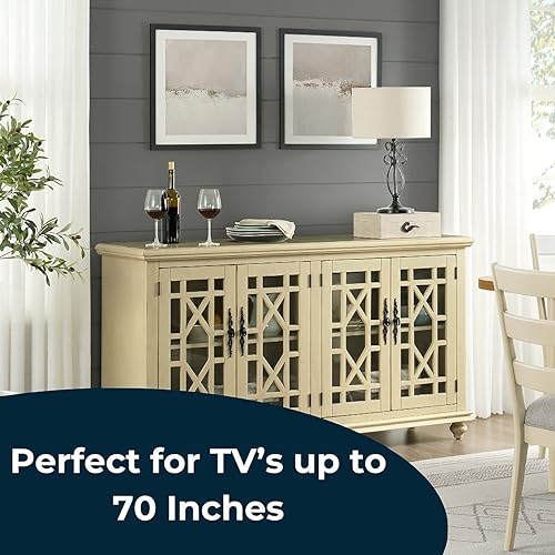Image of Martin Svensson Home Elegant 63 inch Wood Entertainment Center, Cream White
