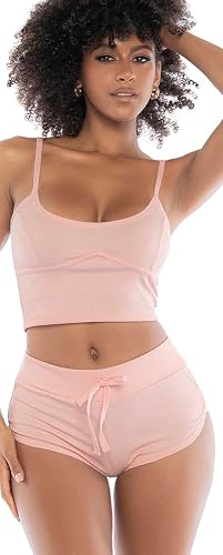Mapalé by Espiral Mapale 7517 Two Piece Pajama Set. Top and Shorts, Rose, Small/