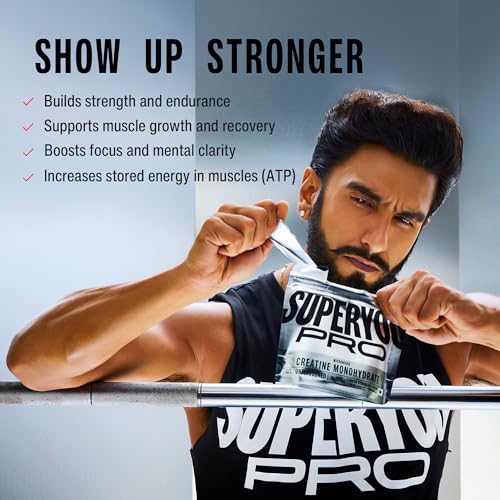 Image of SuperYou Pro Micronized Creatine Monohydrate Powder | Unflavoured | 100g | 33 Servings | Micronized to 200 Mesh | Enhanced Muscle Strength with Rapid Absorption |Pre-Post Workout Supplement