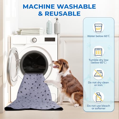 Image of Fostanfly Reusable Puppy Pads, 2 Pack 18 inchx 24 inch Washable Pee Pads for Dogs, Absorbent and Leakproof Wee Wee Mat, Waterproof Non Slip Training Mats for Potty, Crate, Playpen, Bed, Sofa