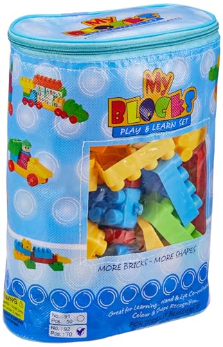 WizToy DIY Plastic Building Blocks for Kids| Puzzle Games for Kids| Toys for Children for Educational & Learning for Girls & Boys (70 Blocks Set)