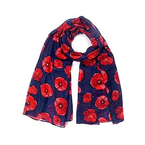 Poppy Print Design Women Scarves Shawl Wrap Ladies Fashion Scarf Long Scarf Lightweight Soft Scarf