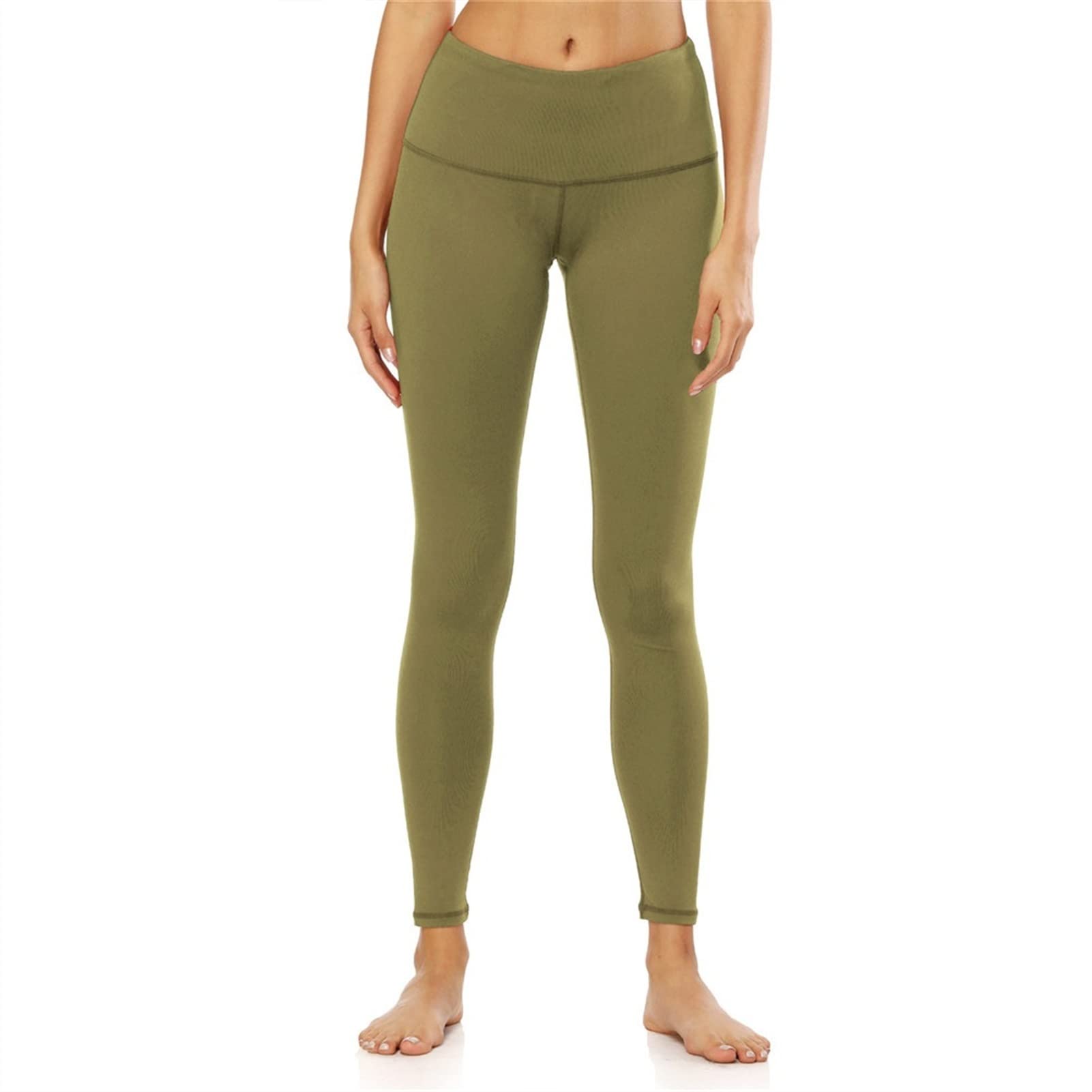 Seksowne, długie legginsy dla kobiet, podstawowe wysokie talii, spodnie do jogi, cienkie rajstopy sportowe, do treningu, treningu, proof Power Flex Solid Color Sports Running Workout Gym Tigh