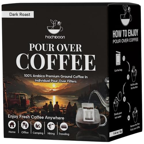 Hachidoori Single-Serve Portable Pour Over Drip Coffee – 7 Ready-to-Brew Packs with Ground Coffee & Filters | Fresh Coffee Anytime – Travel