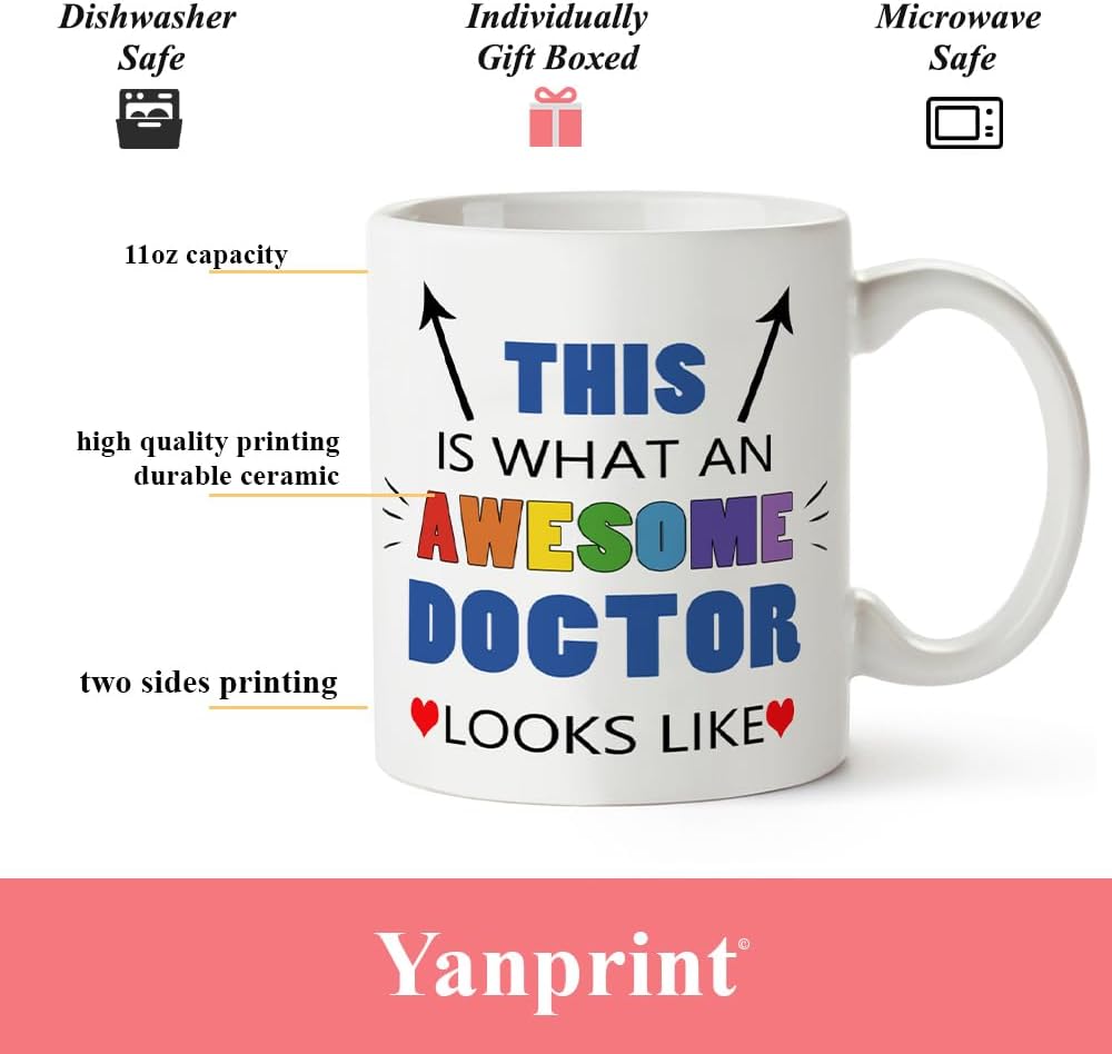 Awesome Doctor Mug, Thank You Gift for Doctor Appreciation Christmas Birthday Gifts for Dr.11OZ Tea Cup - Image 6