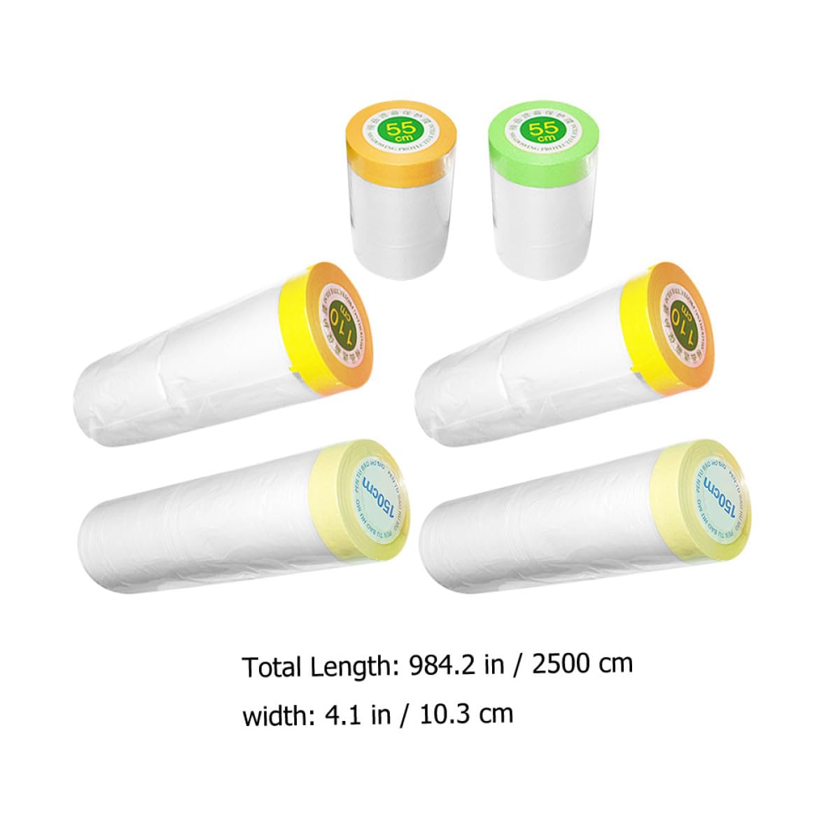 LIFKOME Schutzfolie für Autolackierung und Möbel Abdeckpapier aus Strukturiertem Papier mit Schwacher Klebkraft 6 Rollen Leichte Abdeckfolie zum Streichen und Renovieren