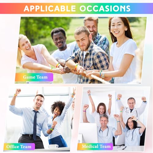 Image of Liliful 100 Pcs Silicone Rubber Wristbands Rubber Wristband Bracelet Bands for Silicone Wristbands for Women Men(Mixed Color)