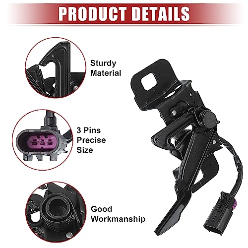 Conjunto de pestillo de capó n.º 22830704 compatible con Chevrolet Malibu negro 4