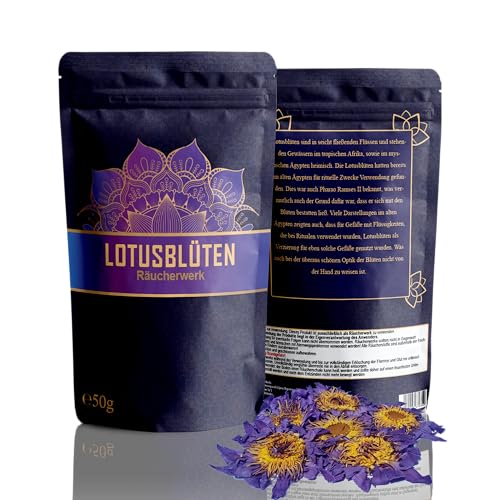 Stillestube Lotusblüten 50 Gramm | ganze Blüten blau | Naturbelassen & Unbehandelt | Spitzenqualität