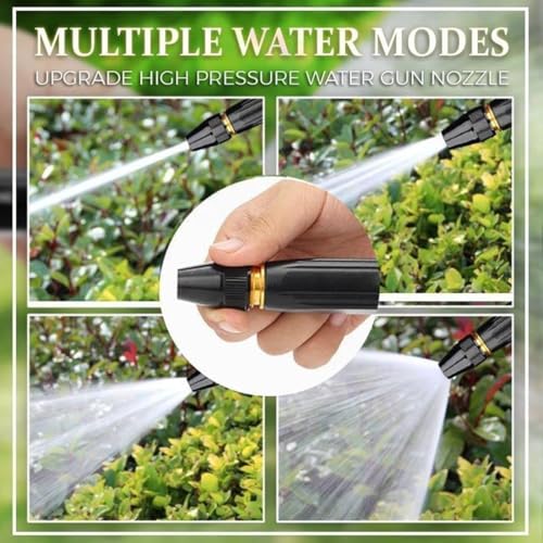 Image of High Pressure Water spray gun for Car and bike Washing Gun for 1 /2 inch Hose Pipe, 3pcs connector with Adjustable Pressure Booster Car Nozzle Washer Gun Jet Water Spray Nozzles for Garden