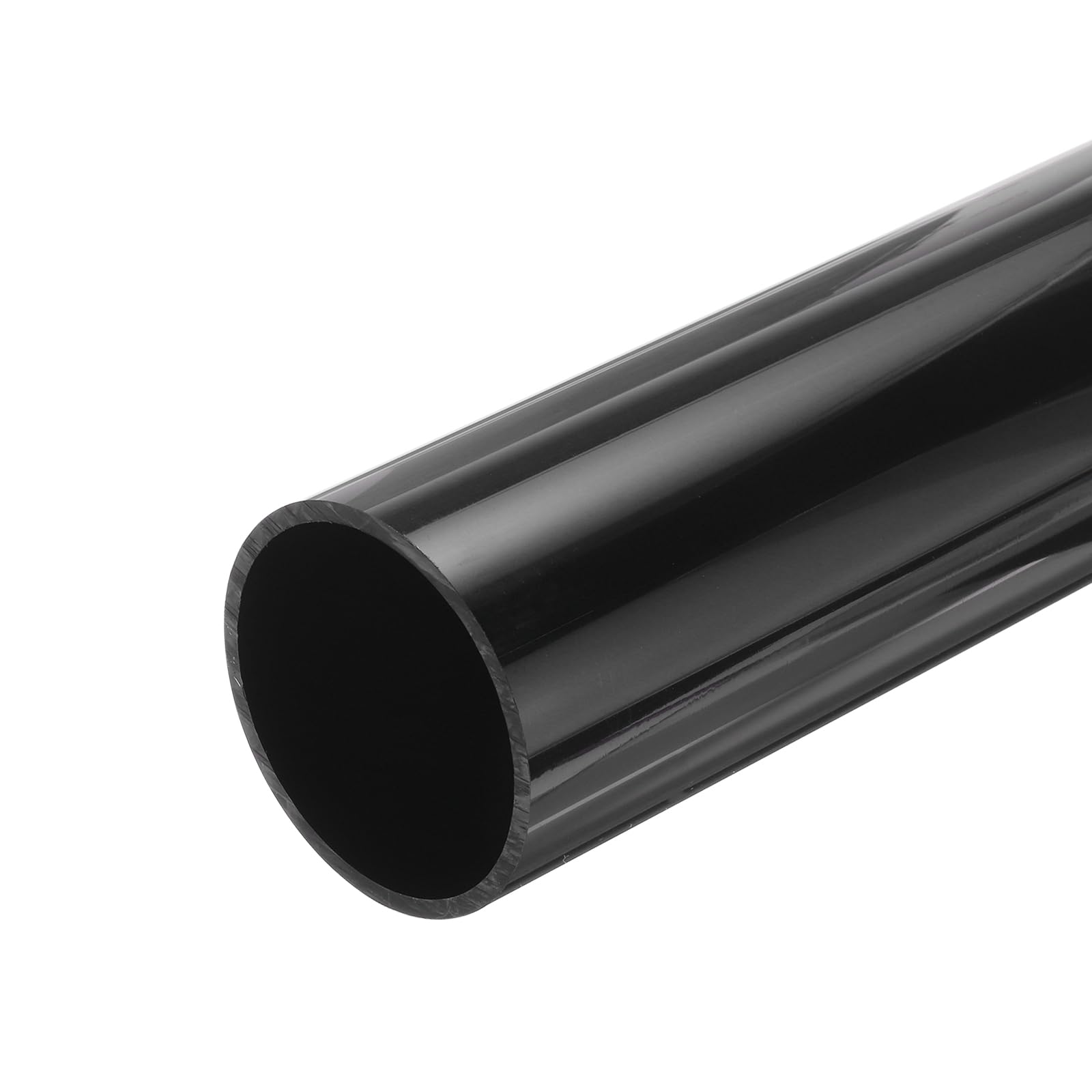 QUARKZMAN Tubo Rigido Rotondo in PVC da 2,5 Pollici 57mm ID 63mm OD 500mm Nero Ad Alto Impatto per Tubo dell'Acqua, Artigianato, Decorazione, Guaina per Cavi