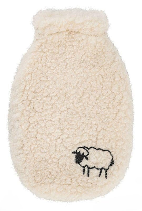 Wärmflasche mit Bezug aus Schafwolle (wollweiß, 35x20cm)