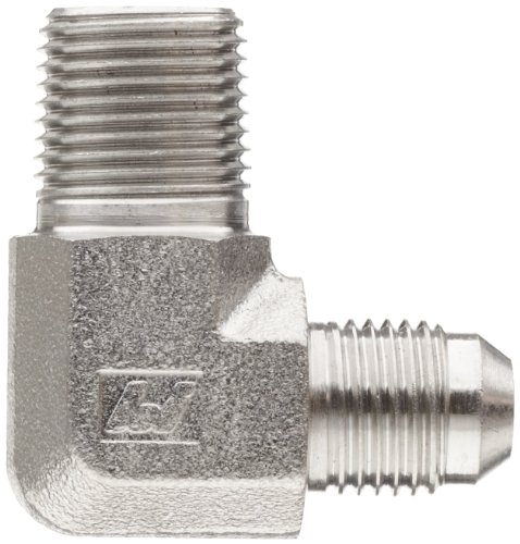 Image of Brennan 2501-08-08-SS, Stainless Steel JIC Tube Fitting, 08MJ-08MP 90 Degree Elbow, 1 /2 inch Tube OD x 1 /2 inch-14 NPTF Male