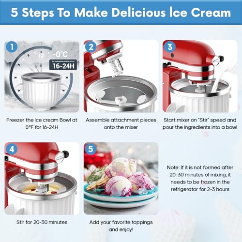image for COFUN Ice Cream Maker Attachment for KitchenAid Stand Mixers | 2 Quart