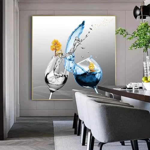 Décoration de cuisine murale avec cette toile de vin abstraite KEBIA