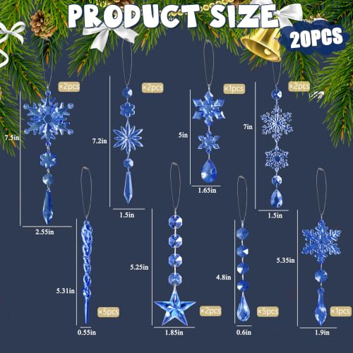 Image of Crystal Ornaments for Christmas Tree Winter Wonderland Decorations