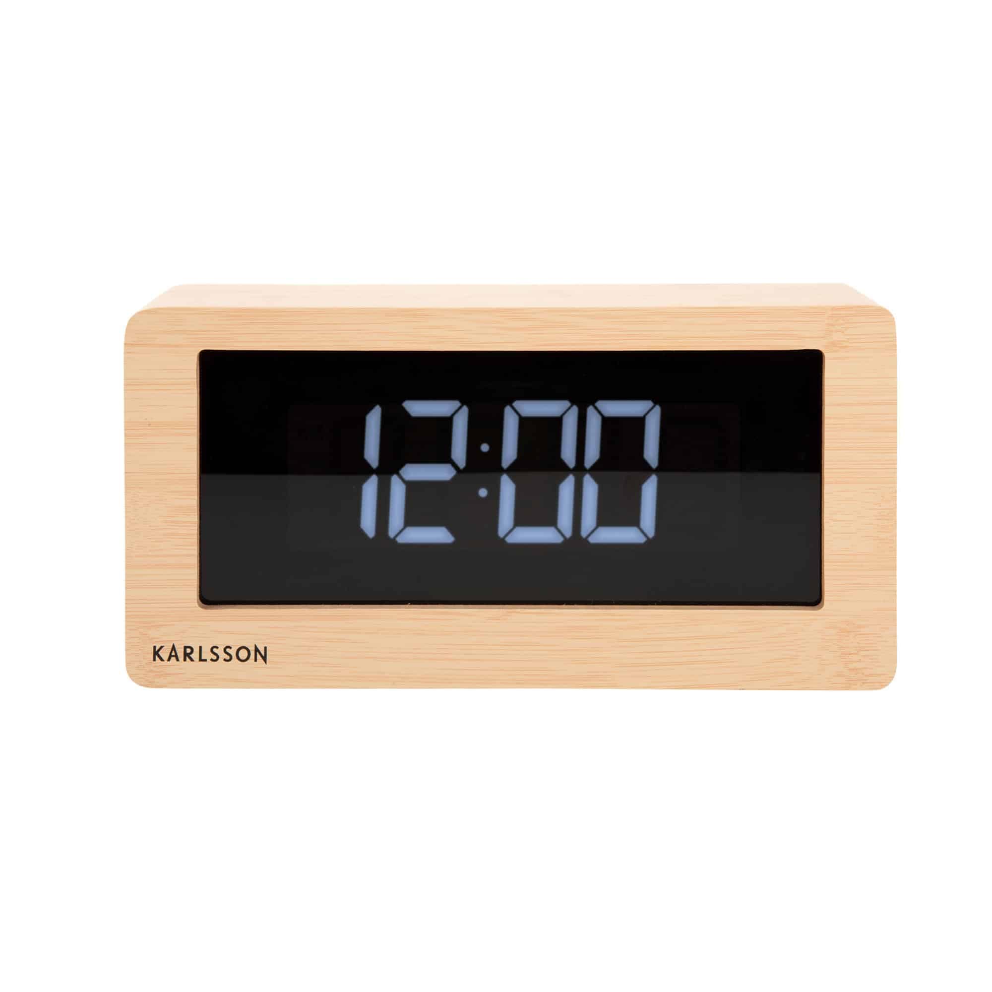 KarlssonTable Clock 'BOXED' LED - LIGHT WOOD (KA5899WD)
