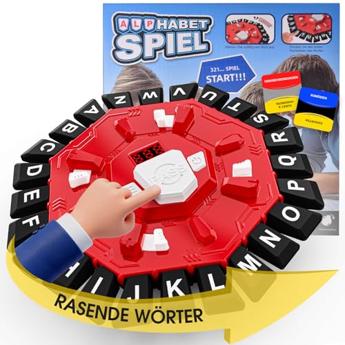 Dorkimn Rasende Wörter Deutsch mit 24 Tasten Wortspiel mit Timer Buchstabenspiel Brettspiele Wörterspiel für Kinder und Erwachsene Wort Spiel des Jahres 2-8 Spieler Partyspiele Familienspiel
