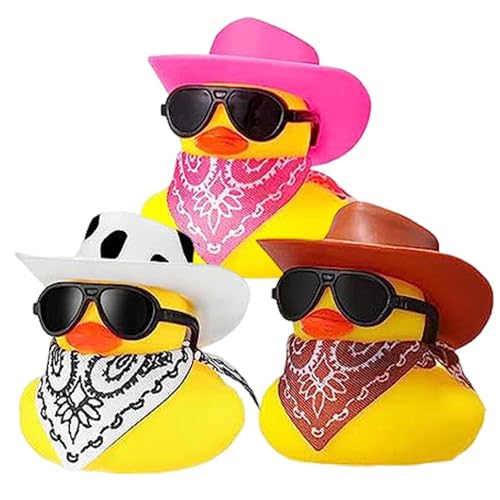 3 Piezas Juguete Baño Pato De Goma, Pato De Goma Divertido, Patos Chirriantes De Caucho, Juguetes De Ducha para Niños, Juguetes De Bañera Reutilizables para Fiestas De Cumpleaños Infantiles