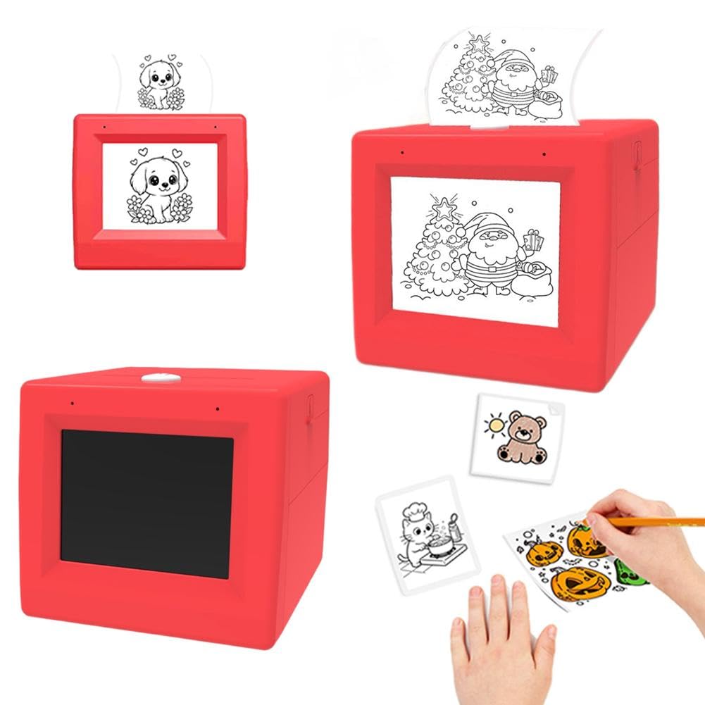 Sticker Box, Stickerbox AI Voice Sticker Maker, Smart Thermal Printer with Display, Inkless Portable Stickers Printer Machine for Home Office DIY Projects, DIY Label Maker for Scrapbooking, Crafts