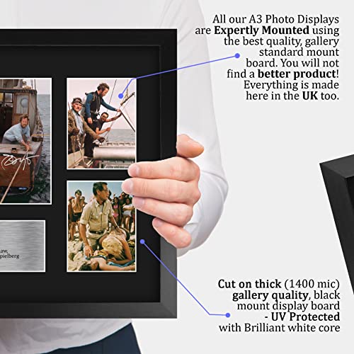 HWC Trading FR A3 Jaws Geschenke Geducktes Signiertes Autogramm Präsentationsdisplay für Fans von Film Memorabilien - A3 Gerahmt